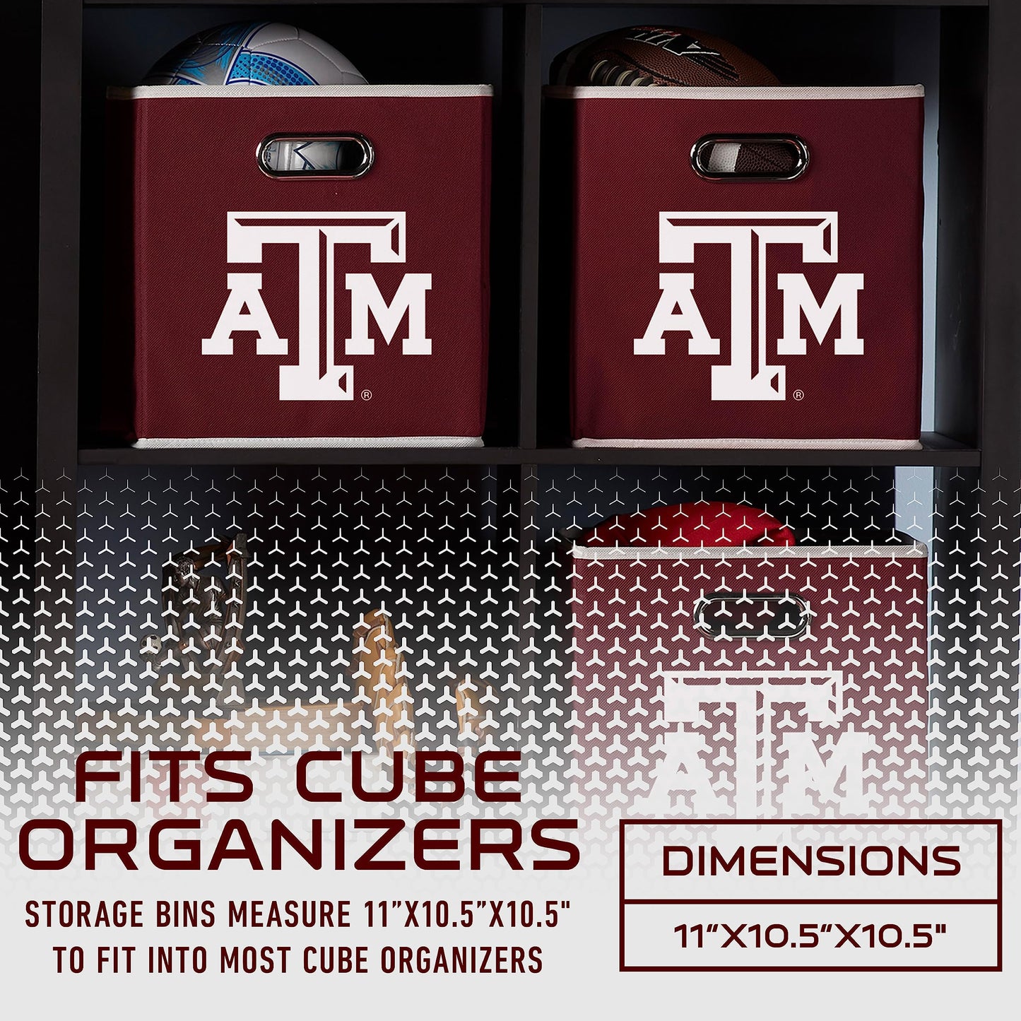 Franklin Sports NCAA Storage Bin - Cube Organizer - Texas A&M