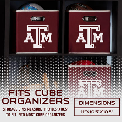 Franklin Sports NCAA Storage Bin - Cube Organizer - Texas A&M
