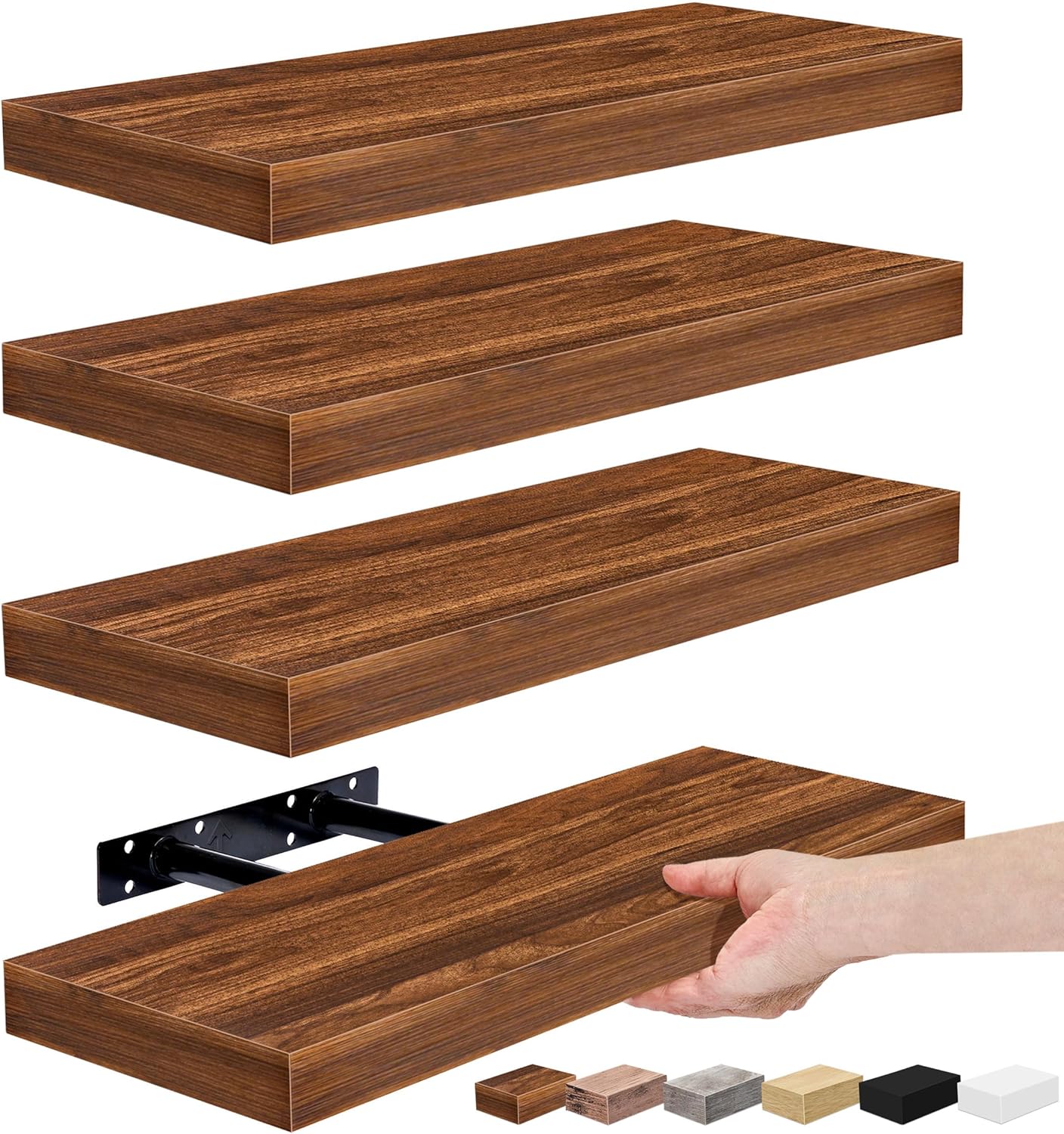 Sorbus Floating Shelves for Wall, Bathroom Shelves Wall Mounted for Kitchen, Bedroom, Living Room