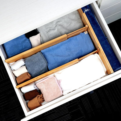 Utoplike Bamboo Drawer Dividers Large(Fits 18.6"-20.6" Drawer Inner Size, Height > 4.05")