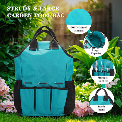 FiveJoy Garden Tool Set, 11 PCS Aluminum Gardening Hand Tools with Tote Bag, Ergonomic Handle, Gift