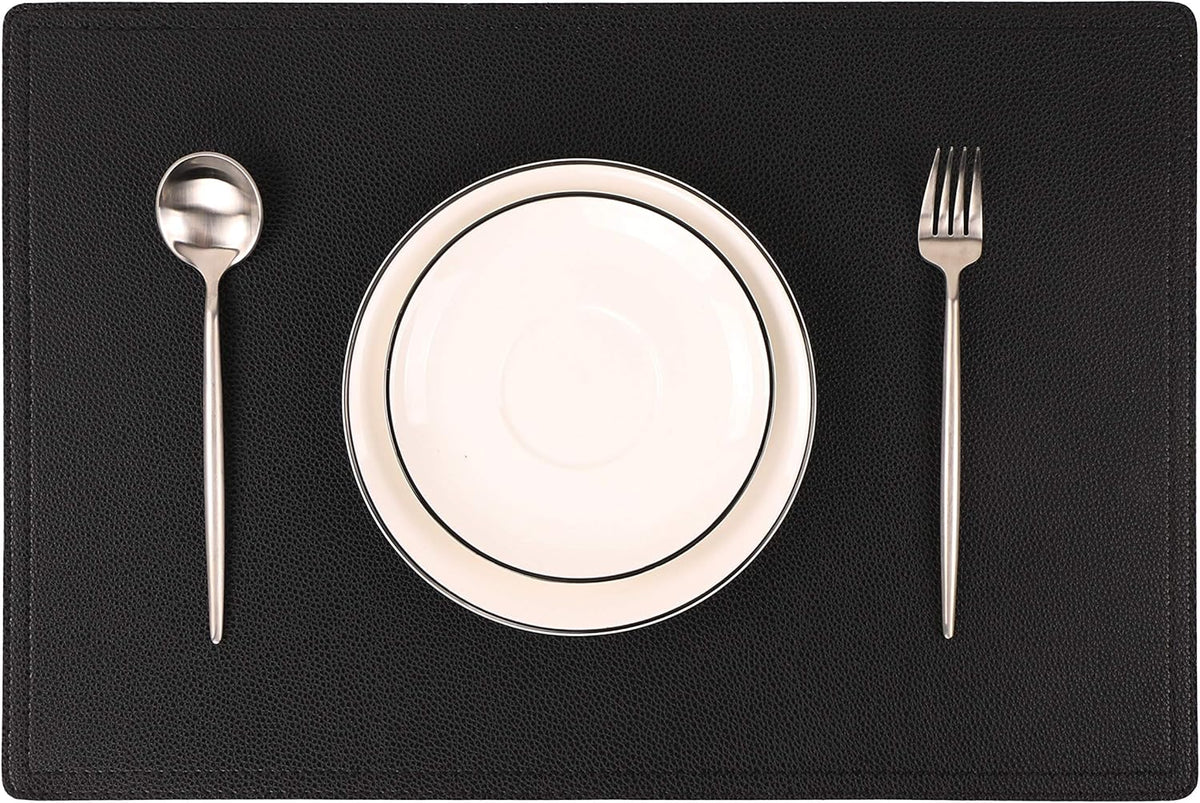 Set of 8 Faux Leather Placemats, PU Table Mats, Waterproof, Stain Resistant, Heat Resistant, Easy