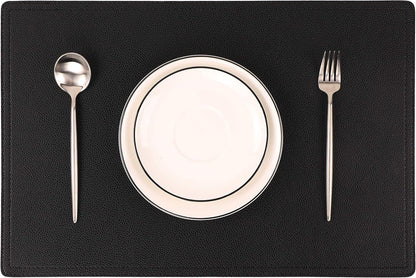 Set of 8 Faux Leather Placemats, PU Table Mats, Waterproof, Stain Resistant, Heat Resistant, Easy