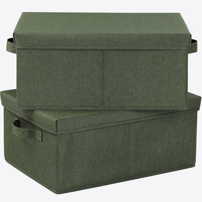 HOONEX Storage Bins with Lids for Organizing, Pack of 2, Storage Boxes with 2 Carrying Handles and