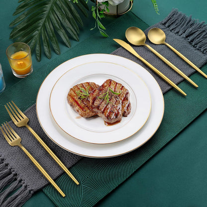 Matte Gold Silverware Set, OGORI 30-Piece Food Grade Stainless Steel Gold Flatware Set, Kitchen