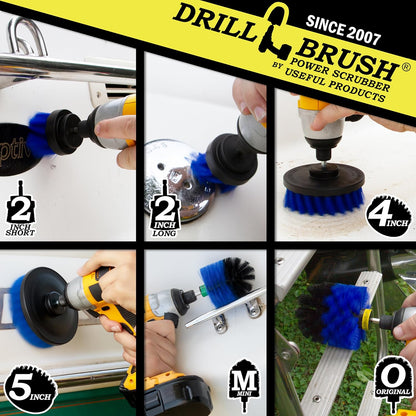 Pool Accessories - Cleaning Supplies - Drill Brush - 5 Piece Spin Brush Pool Cleaning Kit - Pool
