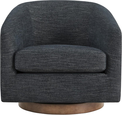 CHITA Swivel Accent Chair, FSC Certified Upholstered Fabric Barrel Chair for Living Room, Fully