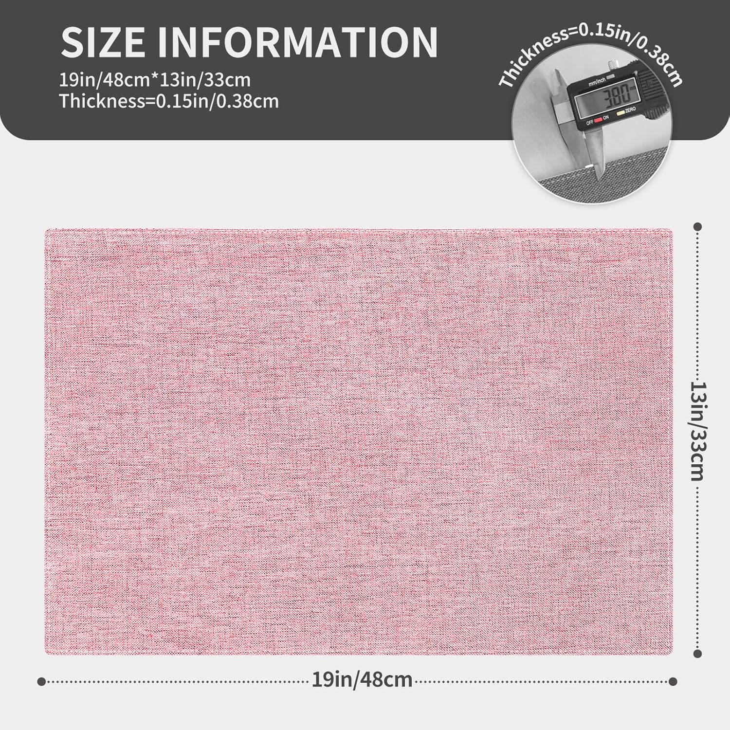 Cloth Placemats, Set of 6 Heat-Resistant Cotton Linen Blend Double Layered Machine Washable Place