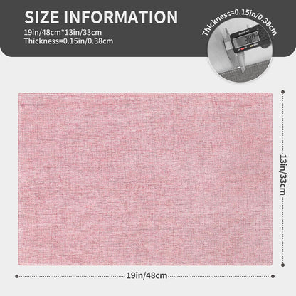 Cloth Placemats, Set of 6 Heat-Resistant Cotton Linen Blend Double Layered Machine Washable Place