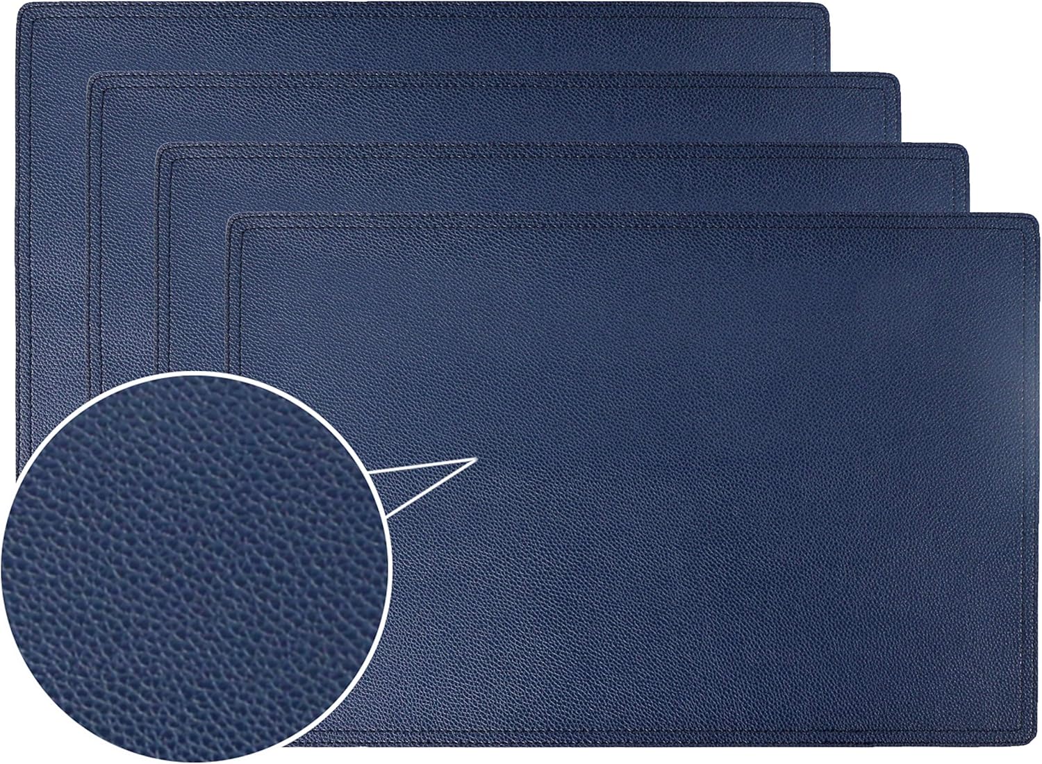 Faux Leather Placemats, PU Table Mats, Set of 4, Waterproof, Stain Resistant, Heat Resistant