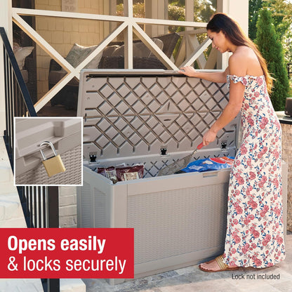 Rubbermaid Extra Large Resin Outdoor Storage Deck Box (134 Gal), Weather Resistant, Gray, Deck