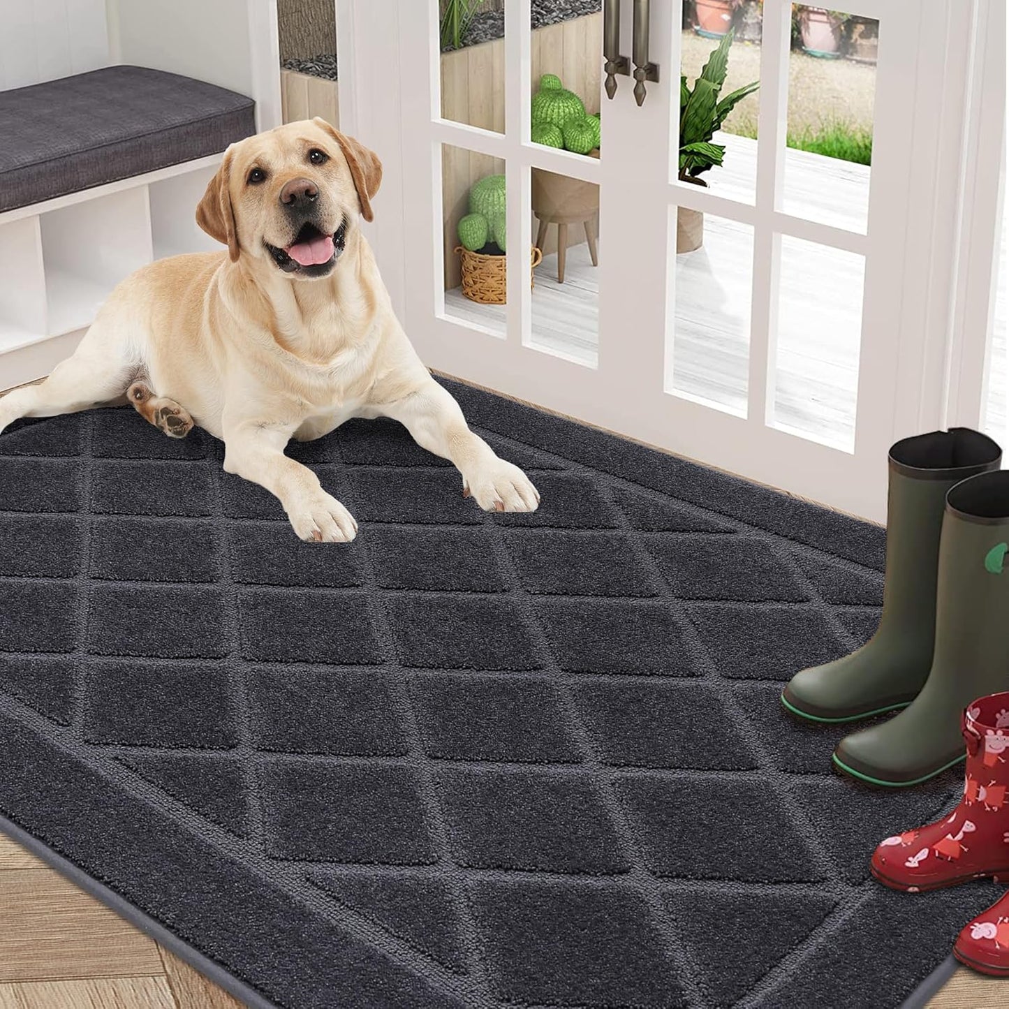 BEQHAUSE Dirt Trapper Door Mat 36" x 60", Doormat Non-Slip Entryway Rugs Washable, Dog Door Mat