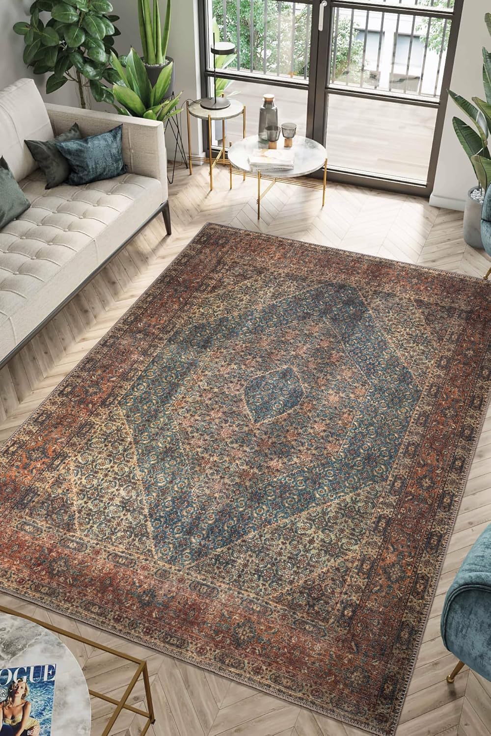 Keen Home Design 2x12 Rug - Machine Washable Runner Rug with Non-Slip Backing, Ideal for Hallway