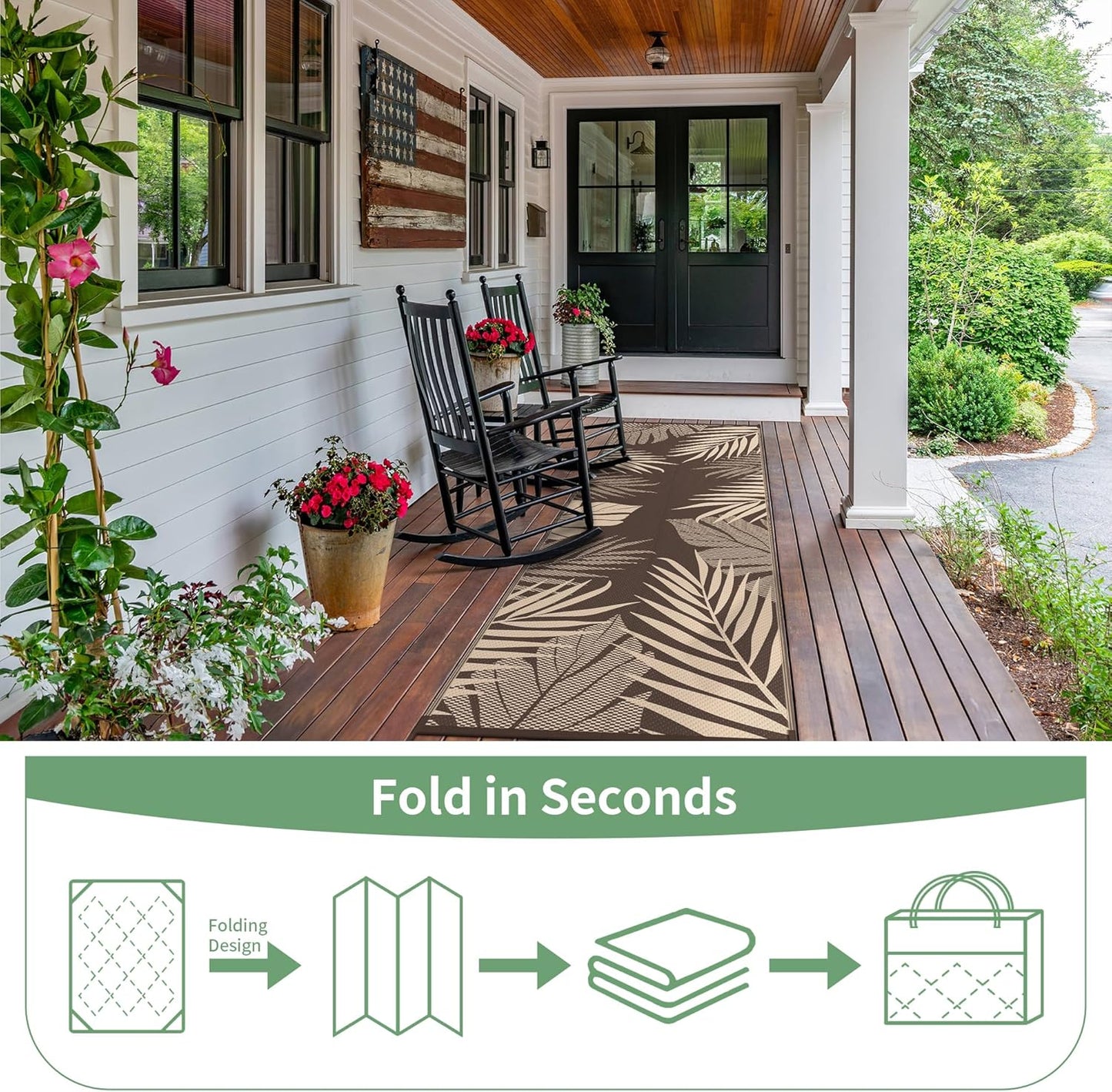 GENIMO Outdoor Rug 2.5' x 8' Waterproof for Patios Clearance, Reversible Outdoor Plastic Straw