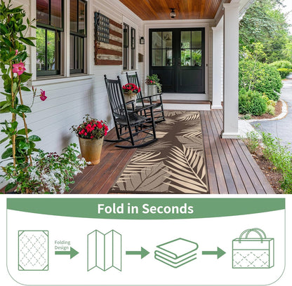 GENIMO Outdoor Rug 2.5' x 8' Waterproof for Patios Clearance, Reversible Outdoor Plastic Straw