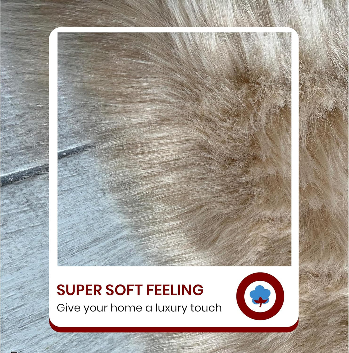 LAMBZY Faux Sheepskin Hypoallergenic Free Shape Silky Shag Rug, Luxury Shaggy Silky Plush Carpet