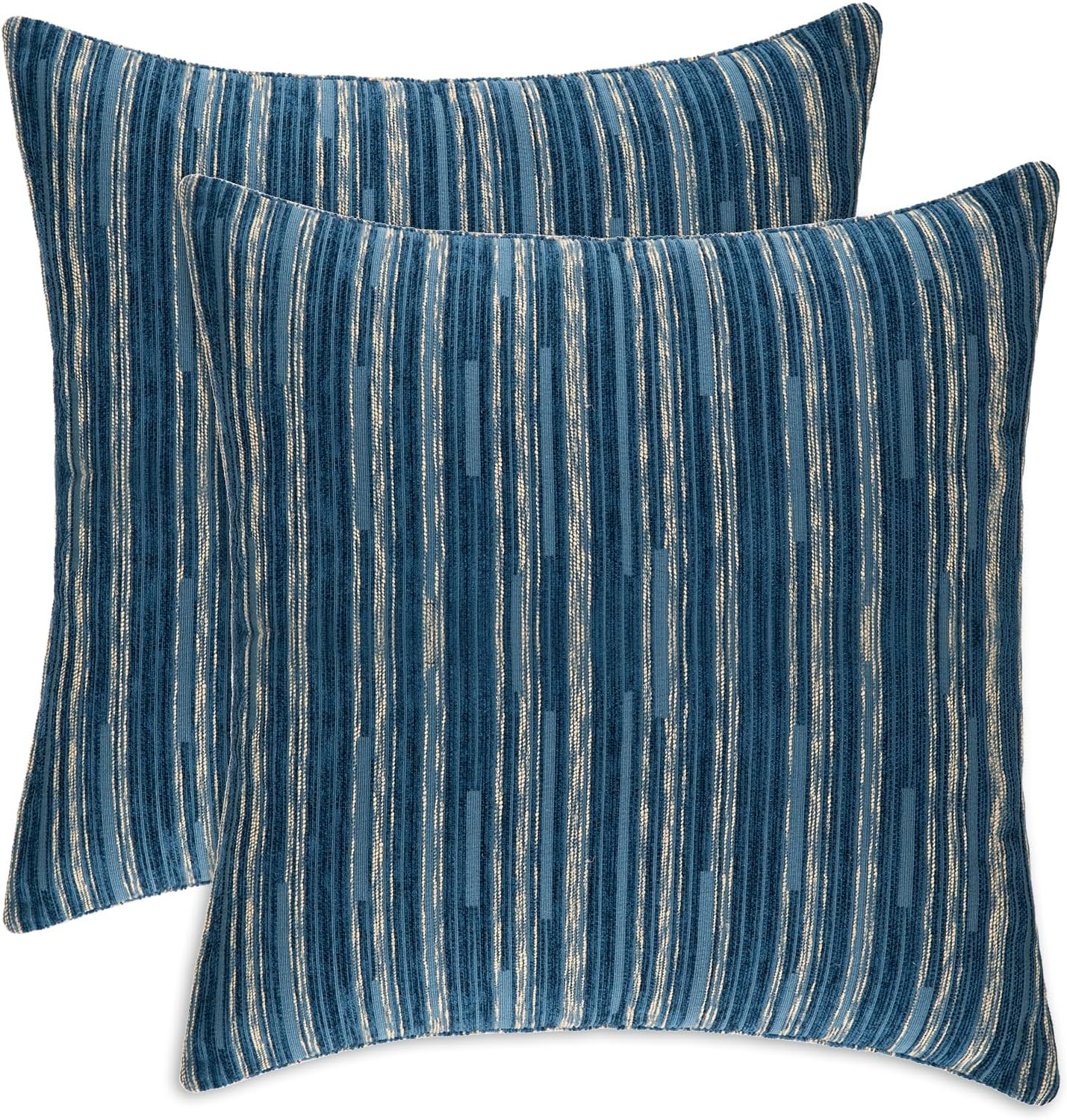 Yeiotsy Pack of 2, Modern Striped Throw Pillow Covers Bohemia Cushion Covers Home Decoration (Navy