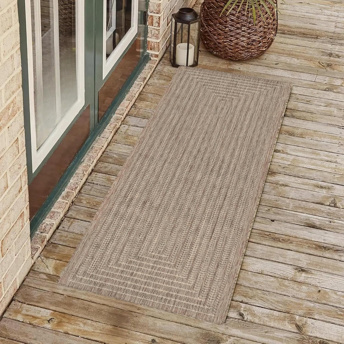 Adiva Rugs Outdoor Indoor Area Rug, Weather Resistant, Easy to Clean, Stain Resistant Floor Mat for