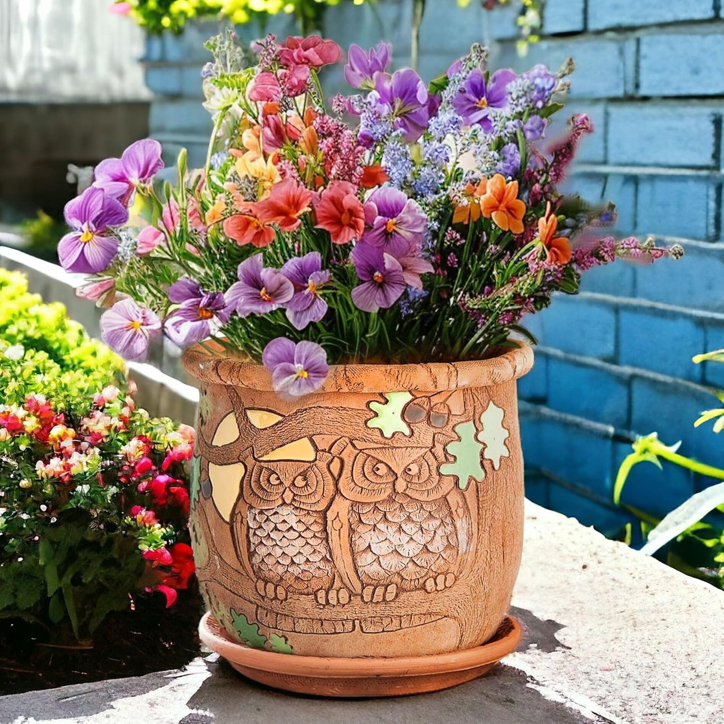 Ceramic Pot with Drainage Hole and Saucer, Plant Pots, Modern Decorative Planters for House Plants