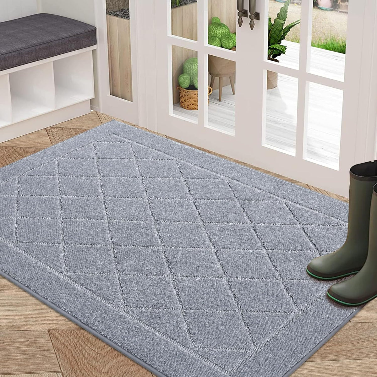 BEQHAUSE Dirt Trapper Door Mat 32" x 48", Doormat Non-Slip Entryway Rugs Washable, Dog Door Mat