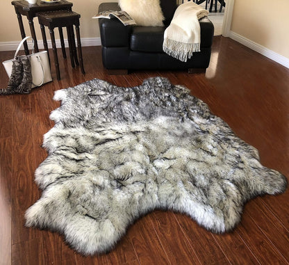 LAMBZY Faux Sheepskin Super Soft Free Shape Silky Shag Rug, Luxury Shaggy Silky Plush Carpet for