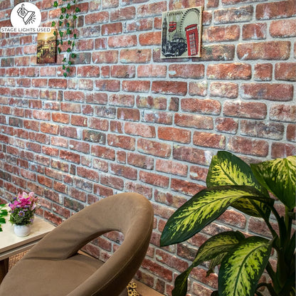 Dundee Deco 3D Wall Panels Faux Brick - Cladding Red Brown Stone Look Wall Paneling, Styrofoam