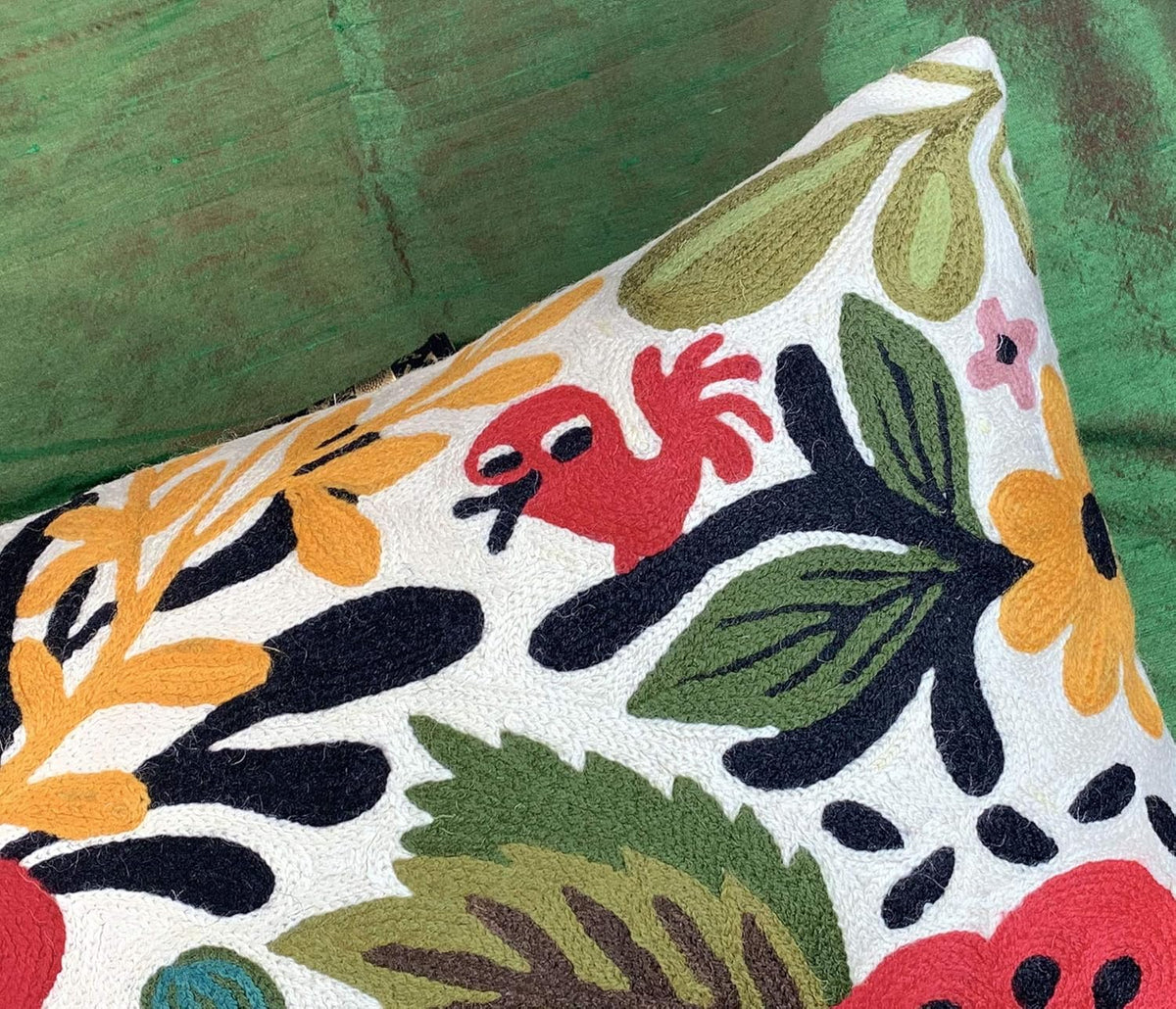 Lumbar Cream Suzani Cushions - Boho Floral Throw Pillows | Outdoor Pillows & Chair Cushions - Hand