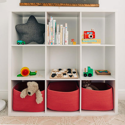 OrganiHaus Woven Storage Baskets for Organizing, Cotton Rope Organizer Bins for Shelves, Closet &