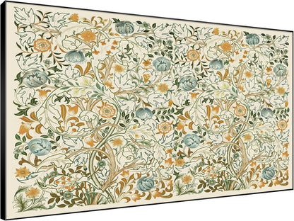 SIGNWIN 46"x72" Extra Large Framed Wall Art Vintage Botanical Floral with Golden and Teal Leaves