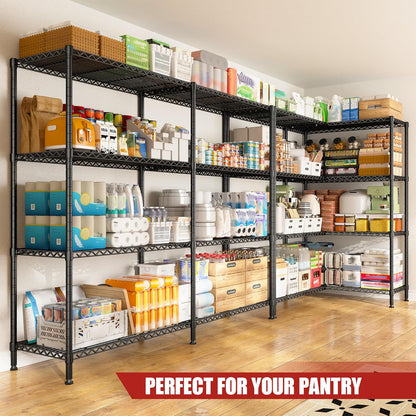 REIBII 61.7''W Storage Shelves Load 1220LBS Wire Shelving Unit 4 Tier Metal Shelving for Storage