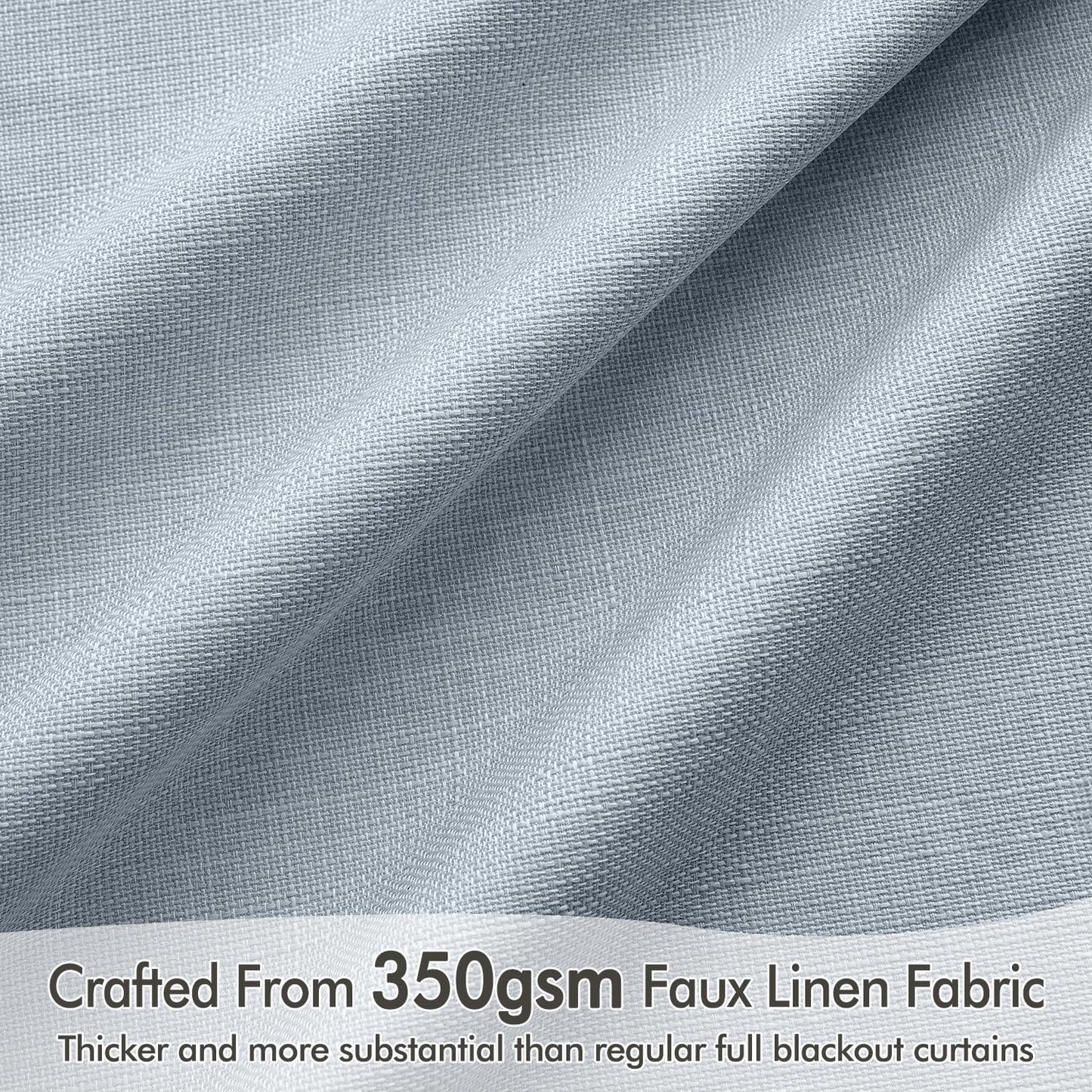 MIULEE 100% Blackout Curtains 96 Inch Long 2 Panels Set for Bedroom, Thick Faux Linen Black Out