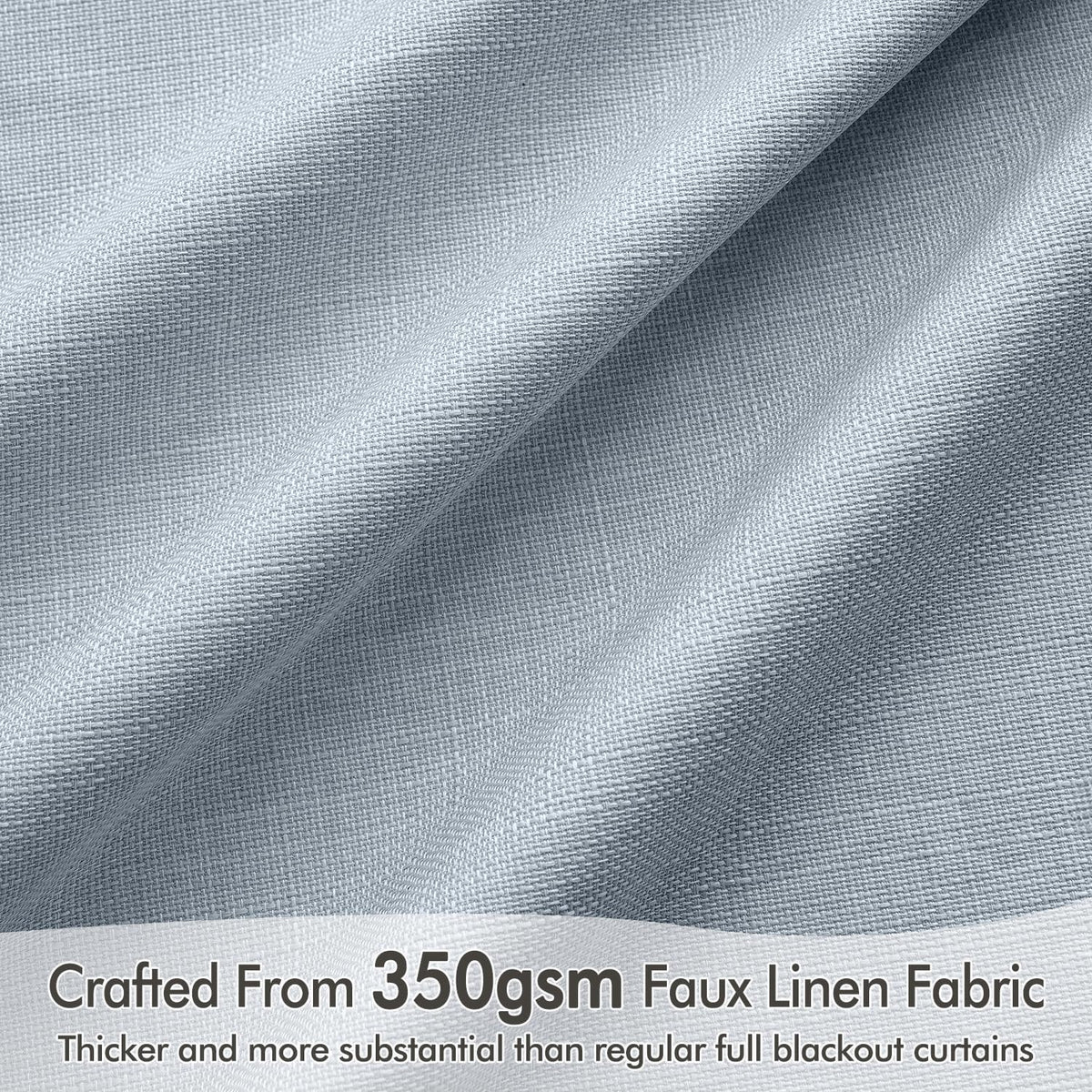 MIULEE 100% Blackout Curtains 84 Inch Long 2 Panels Set for Bedroom, Thick Faux Linen Black Out