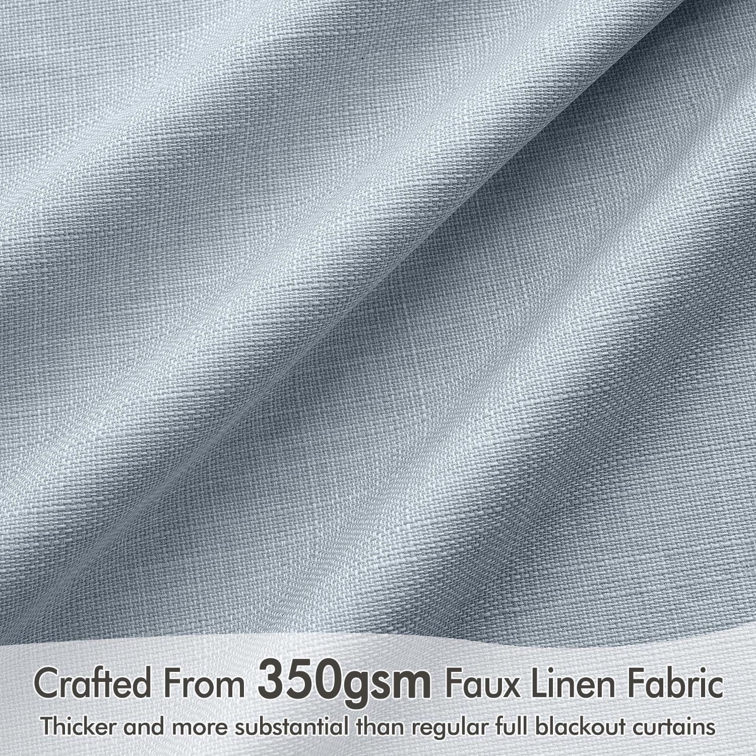 MIULEE 100% Blackout Curtains 90 Inch Long 2 Panels Set for Bedroom, Thick Faux Linen Black Out