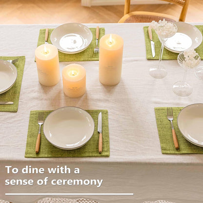 Home Brilliant Green Placemats Set of 4 Washable Place Mats Linen Placemats Heat Resistant Table