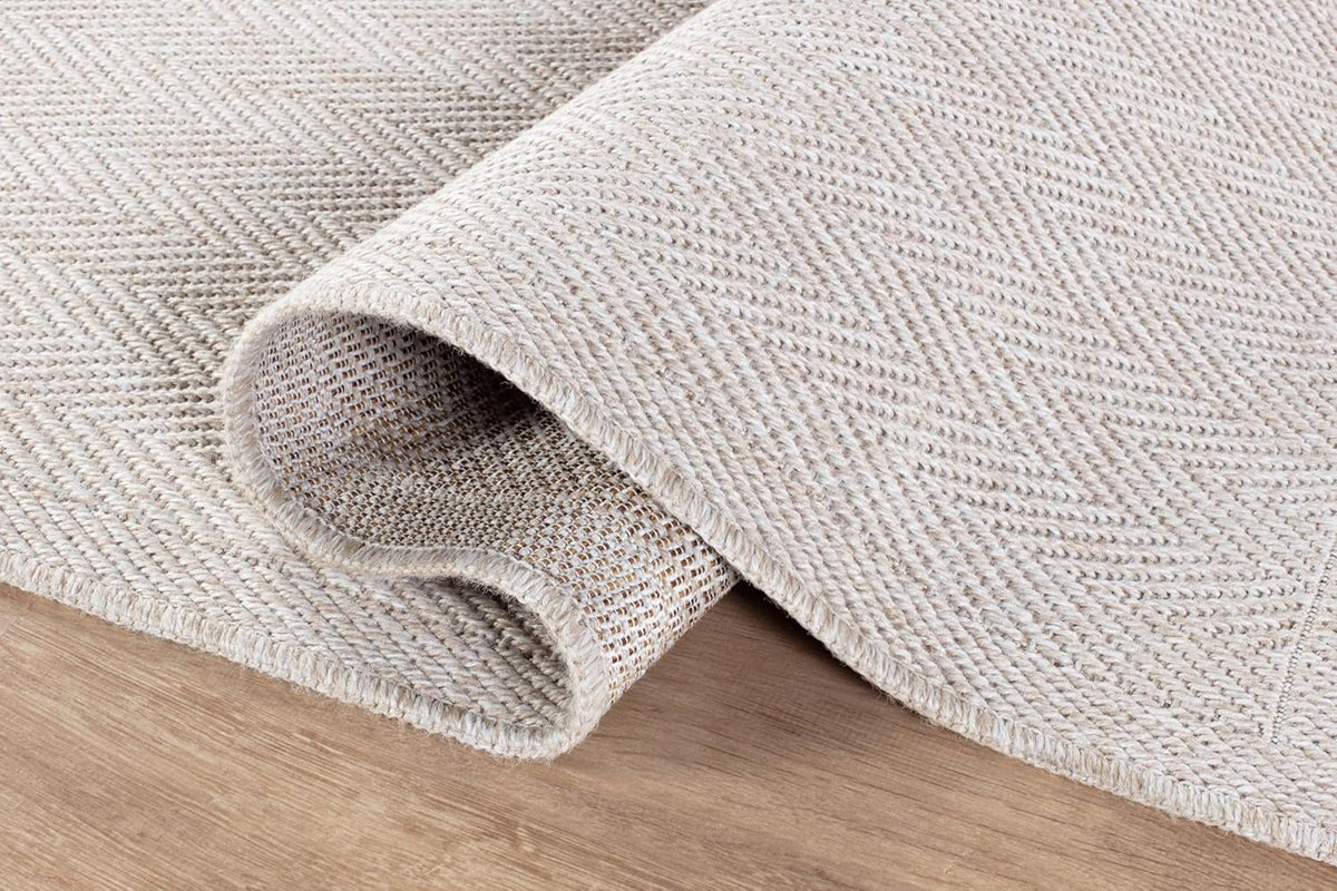 CAMILSON Easy Jute Rug 4x6, Indoor Outdoor Off-White Color Fiber Area Rugs for Living Room Patio