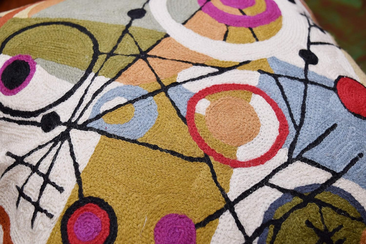 Kandinsky Abstract Throw Pillow Cover - Circles | Modern Couch & Outdoor Pillow | Mid Century Chair