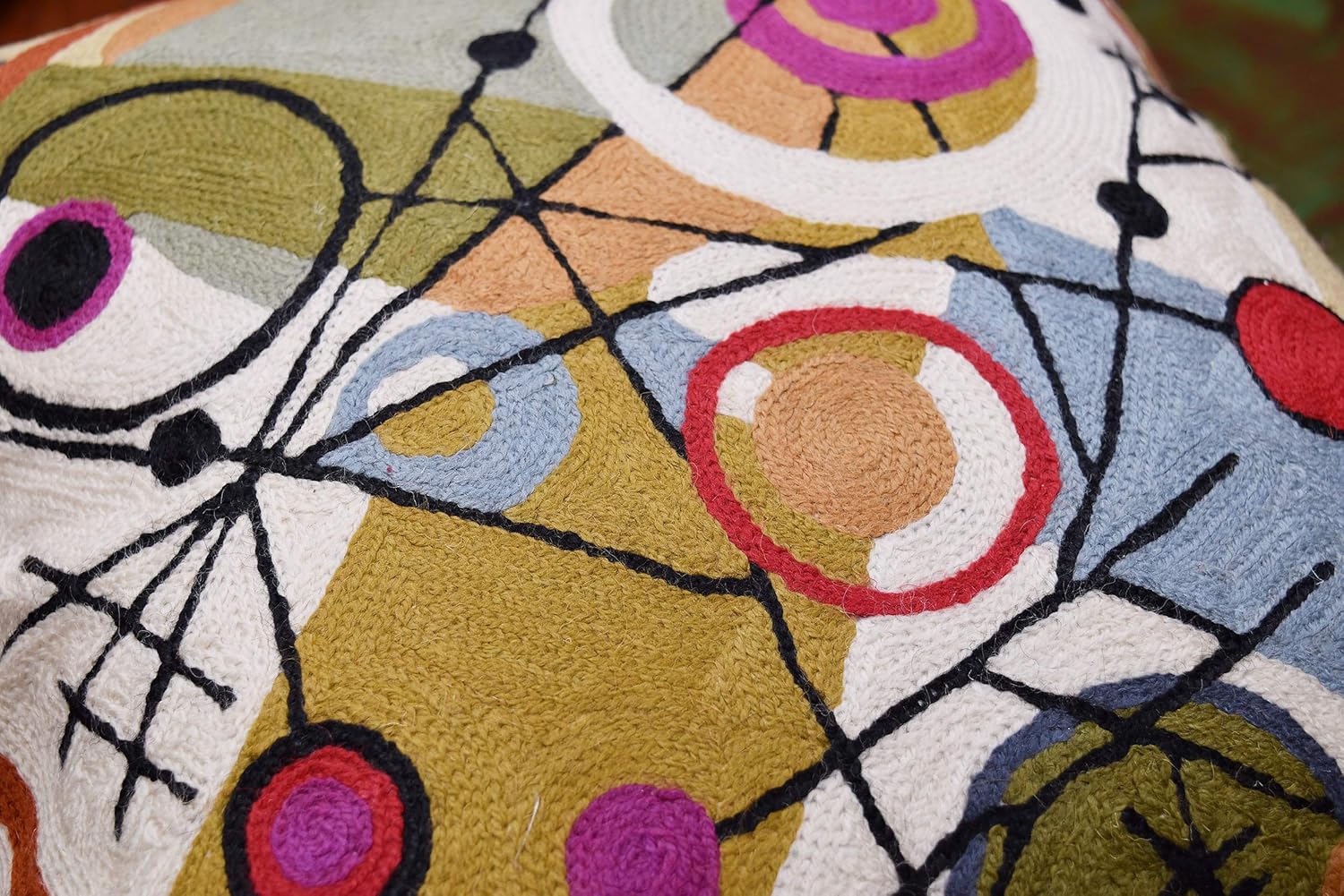 Kandinsky Abstract Throw Pillow Cover - Circles | Modern Couch & Outdoor Pillow | Mid Century Chair