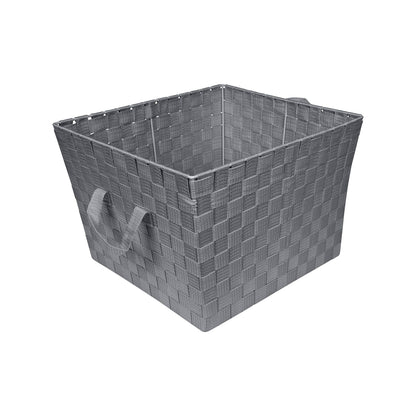 Simplify Large Woven Strap Tote | Decorative Storage Basket | 2 Handles | Organization | Closet |
