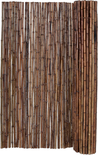 Backyard X-Scapes Bamboo Fencing 6 Feet High Outdoor Decorative Rolled Fence Panel, Caramel Brown 6