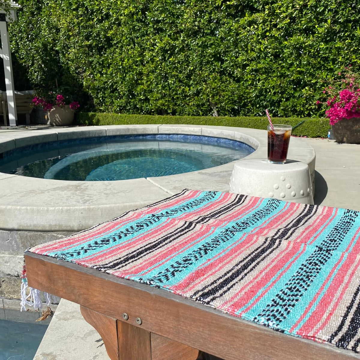 Del Mex Classic Mexican Blanket, Large Authentic Woven Falsa Throw (70"x50"), Artisan Southwest