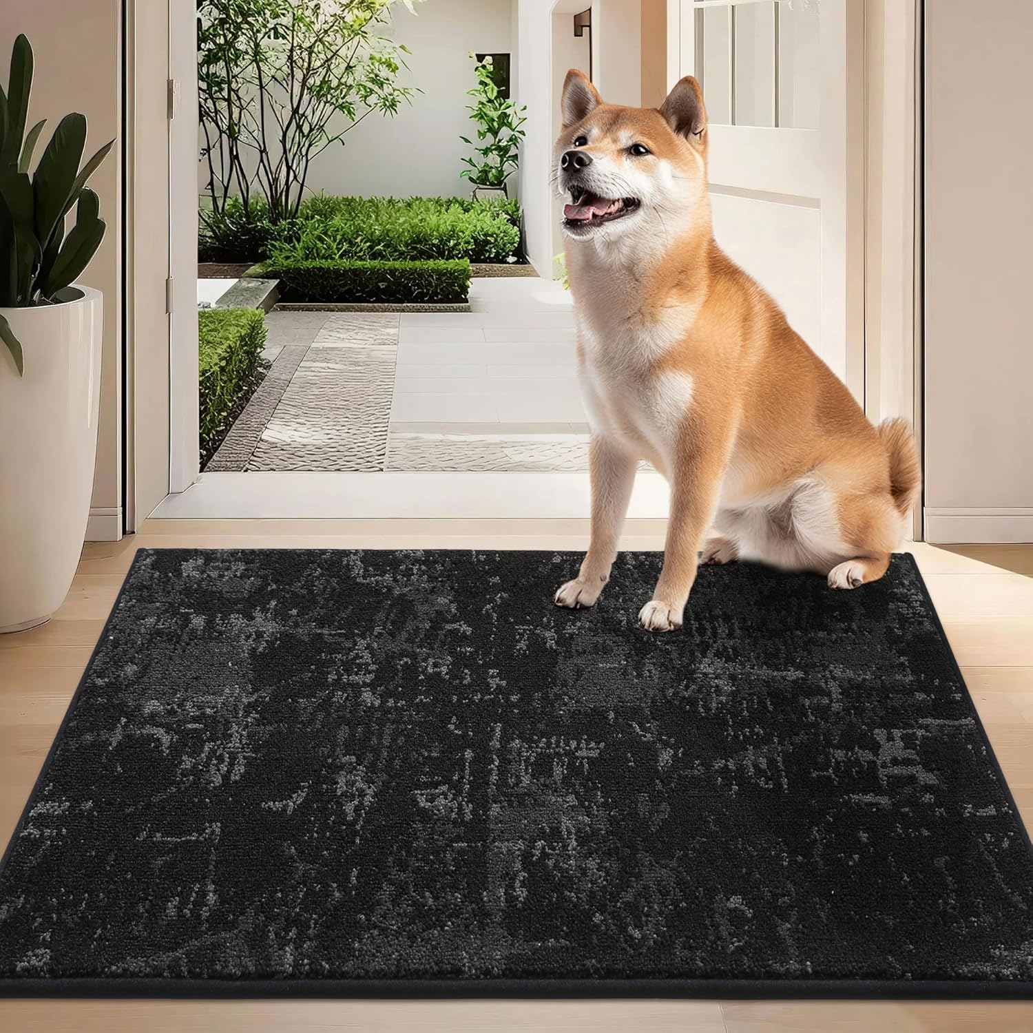 BEQHAUSE Dirt Trapper Door Mat 24"x36" Non-Slip Door Mats Washable Entryway Rugs Stain Resistant