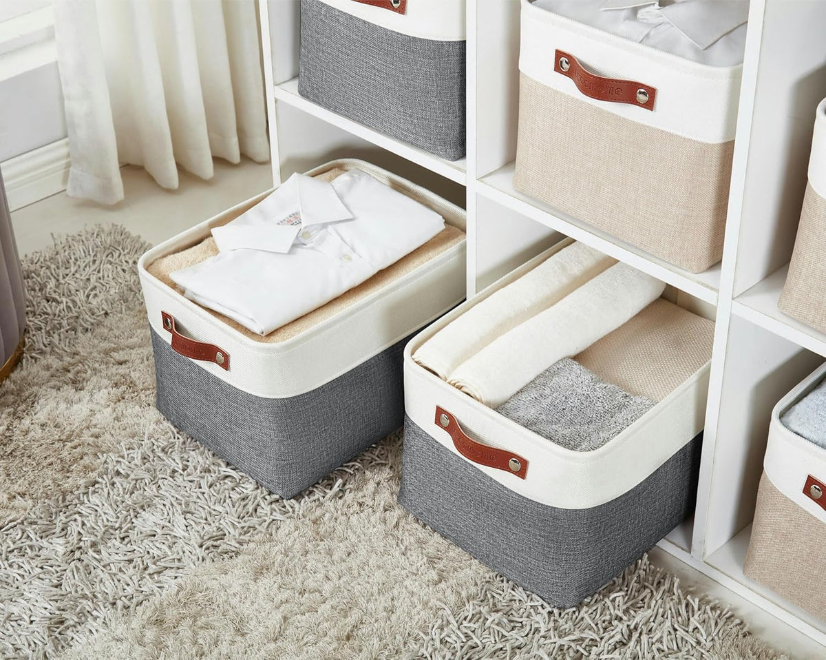 DECOMOMO Storage Bins Fabric Storage Baskets for Shelves, Linen Closet Organization Toys Nursery
