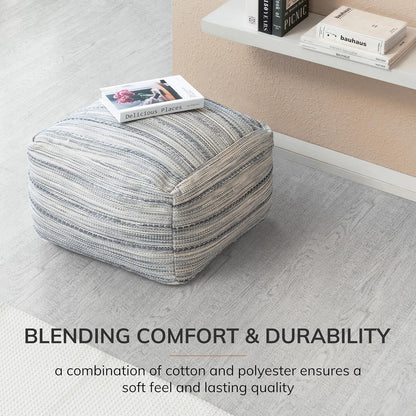 Anji Mountain 22"x22"x16" Handmade & Handcrafted Ottoman Pouf Comfortable Pouf Ottoman Foot Rest &