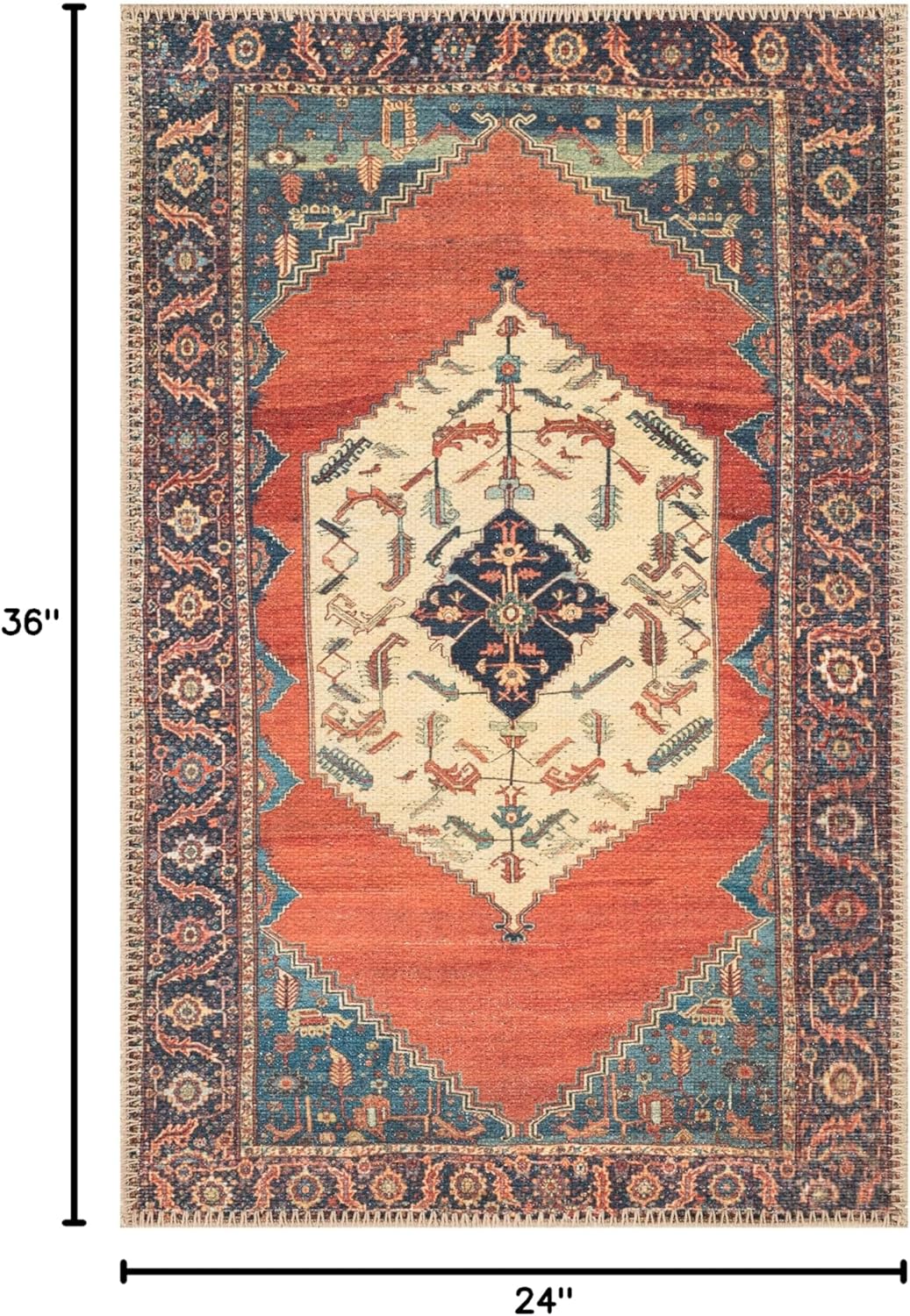 Keen Home Design 2x3 Rug - Machine Washable Entry Rug with Non-Slip Backing, Ideal for Enteryway