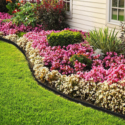 LINSHRY 66FT Landscape Edging, 2 Inch Tall No Dig Garden Border Edging with 60pcs Spikes, Plastic