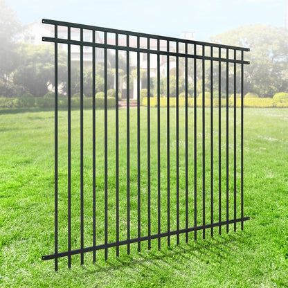 Fencer Wire Heavy Duty Flat Top Fence Barrier Panel, 6FT Height X 8FT Width Anti-Rust Metal Fencing