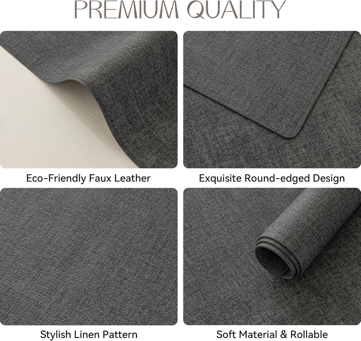 Romanstile Vinyl Placemats Set of 8-12 X 18 Inch - Heat Resistant Place Mats 100% Waterproof
