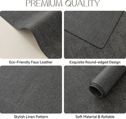 Romanstile Vinyl Placemats Set of 8-12 X 18 Inch - Heat Resistant Place Mats 100% Waterproof