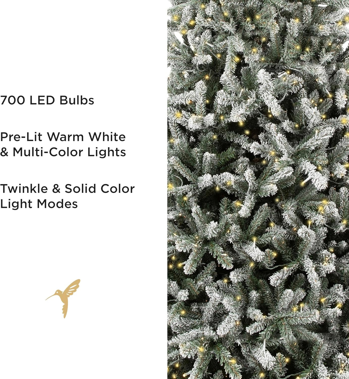 Papyrus Frosted 7 ft Pre-Lit Artificial Christmas Tree, Blue Spruce, Warm White Lights, Includes