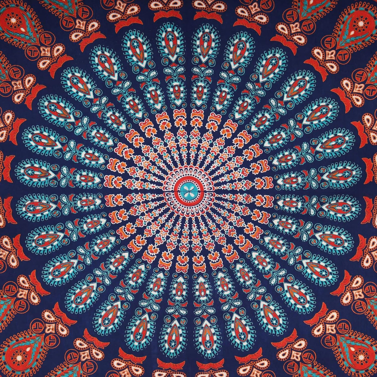 Bless International Handmade Indian hippie Bohemian Psychedelic Peacock Mandala Wall hanging